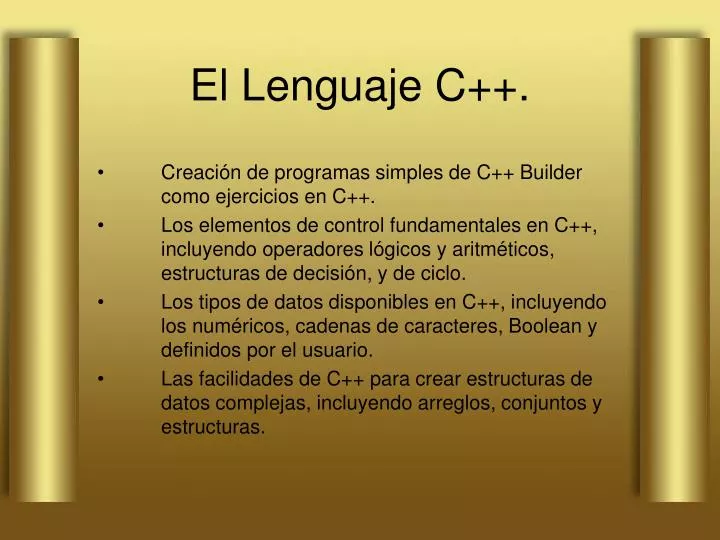 PPT - El Lenguaje C++. PowerPoint Presentation, free download - ID:6431682