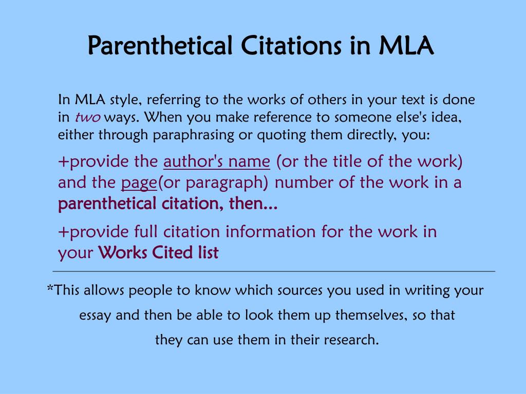 parenthetical citation how to