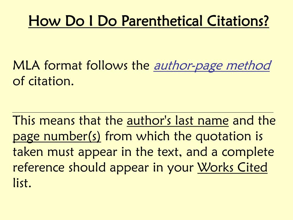 parenthetical citation in research paper