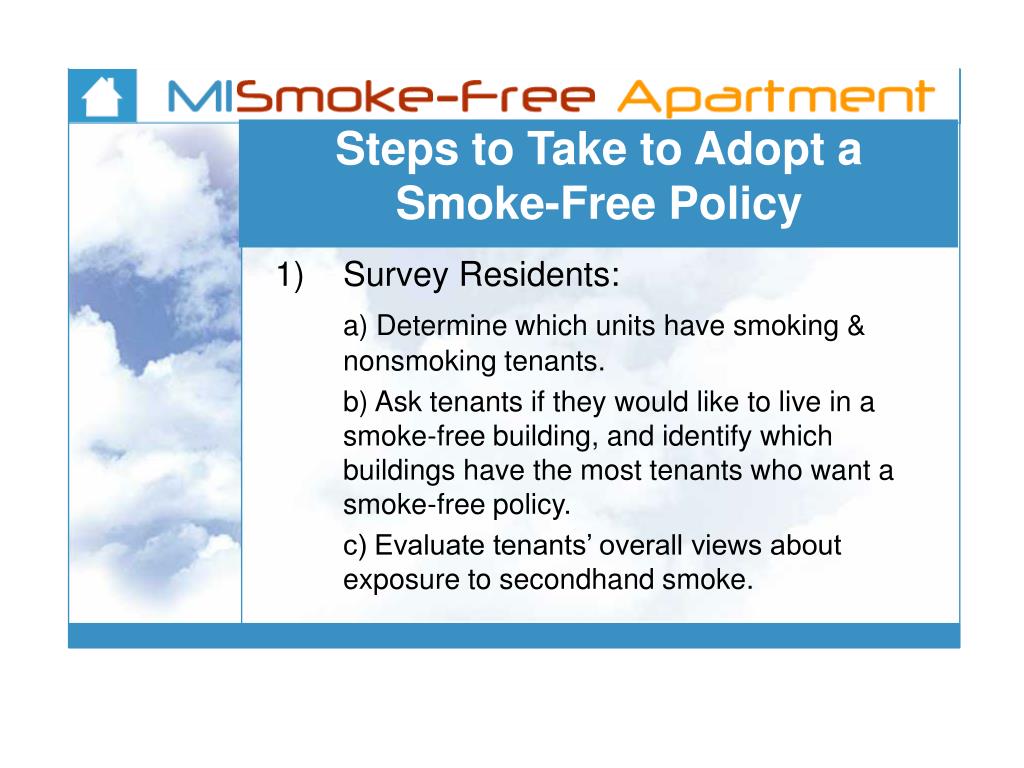 PPT SmokeFree Apartments in Housing Commission Buildings Steps to