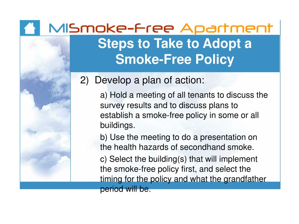 PPT SmokeFree Apartments in Housing Commission Buildings Steps to