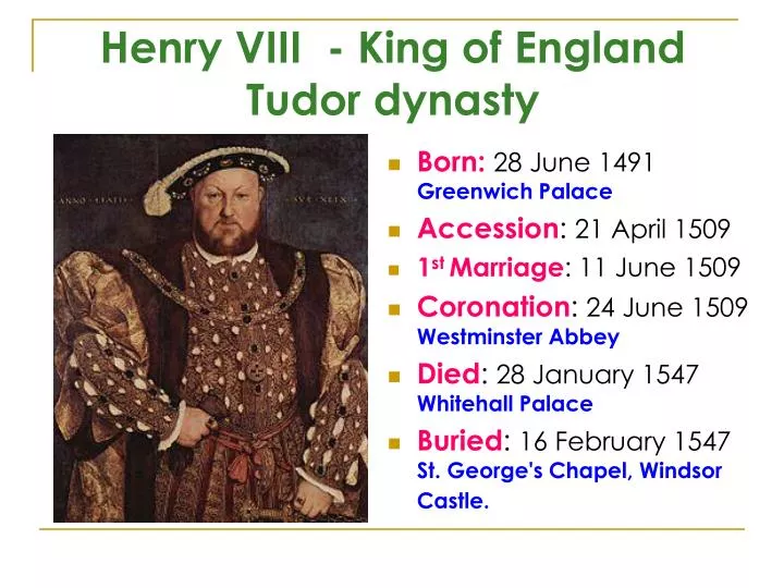 henry viii king of england tudor dynasty n.