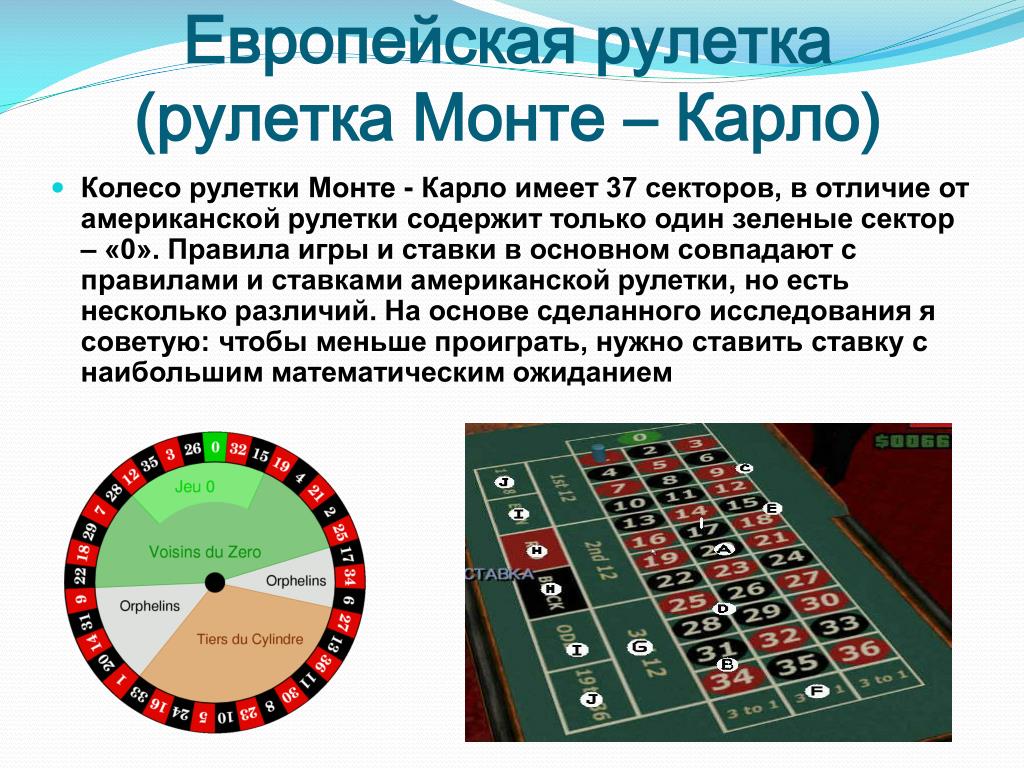 правила в рулетке казино