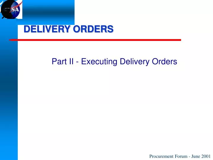 PPT DELIVERY ORDERS PowerPoint Presentation, free download ID6445557