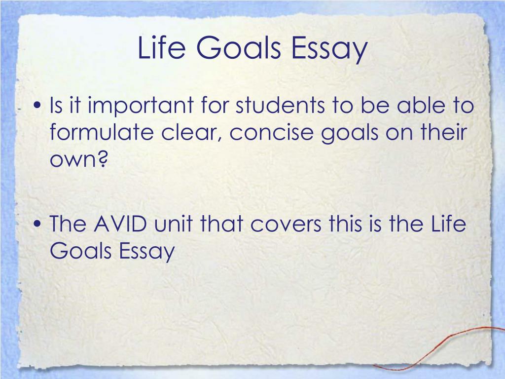 personal life goals essay