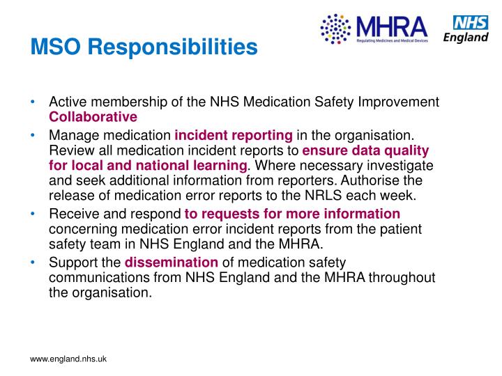 PPT Update NHS England Post Medication Safety Officer Alert