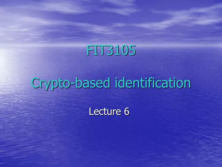 crypto specific identification