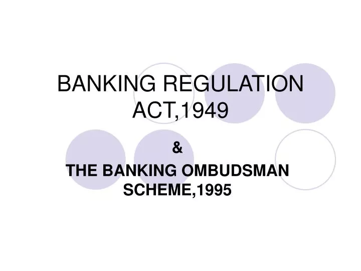 research paper on banking regulation act 1949