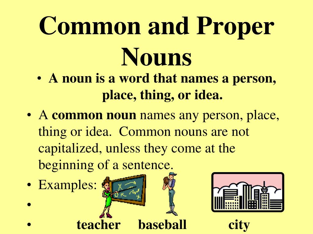 common and proper nouns slide presentation