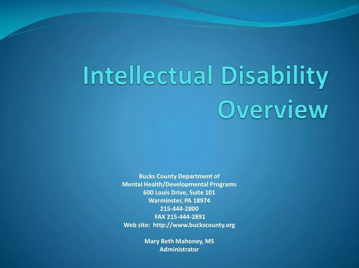 powerpoint presentation on intellectual disability