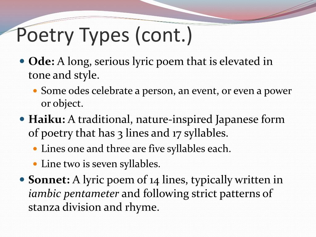 conventional forms of poetry creative writing