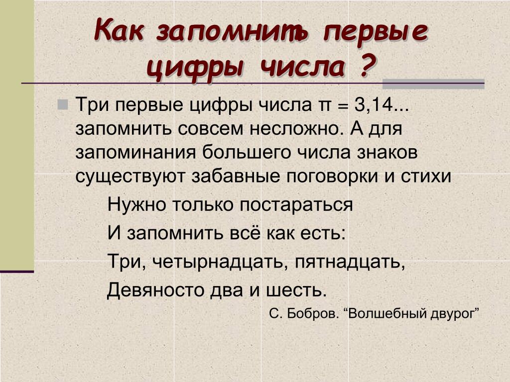 Как запоминать числа. Первая цифра числа. 3 14 Как к запомнить. Выборы первые цифры