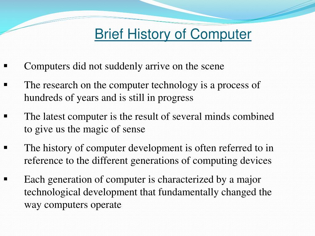 Brief History Of Computer L 