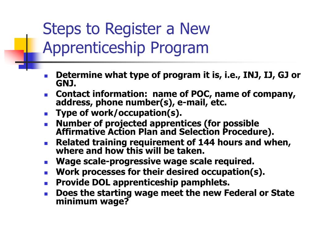 PPT - Apprentice Program Registration Process Review PowerPoint ...