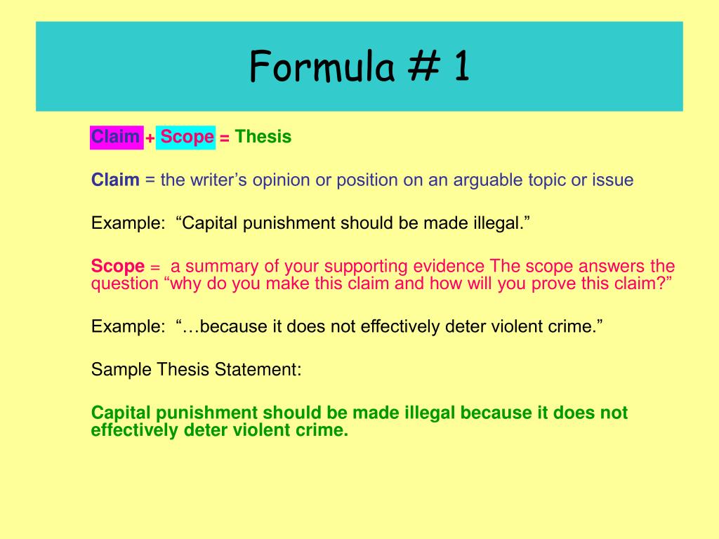 formula for writing a thesis statement