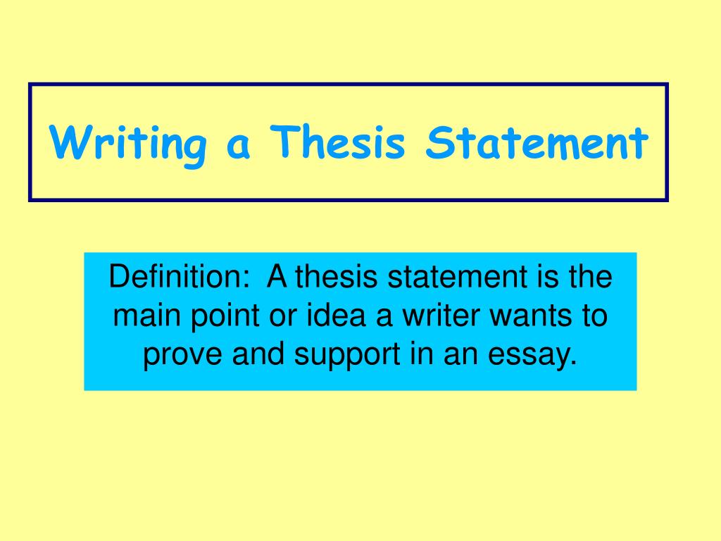 thesis statement formal definition
