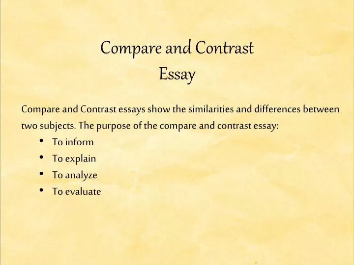 purpose of compare and contrast