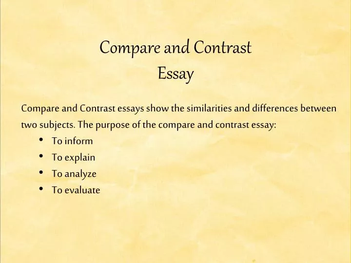 compare and contrast essay presentation