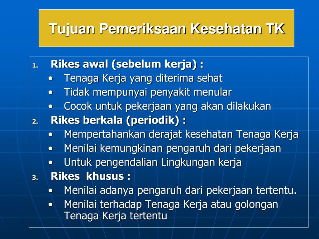 PPT - PEMERIKSAAN KESEHATAN TENAGA KERJA PowerPoint Presentation, free