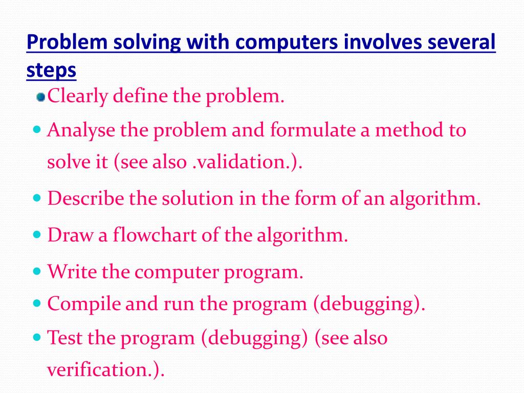 definition of problem solving in computer