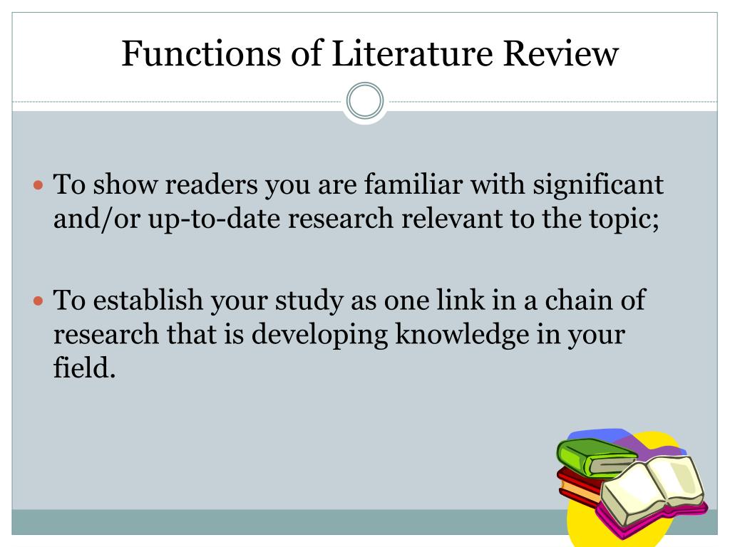 what are the 4 main functions of literature review pdf