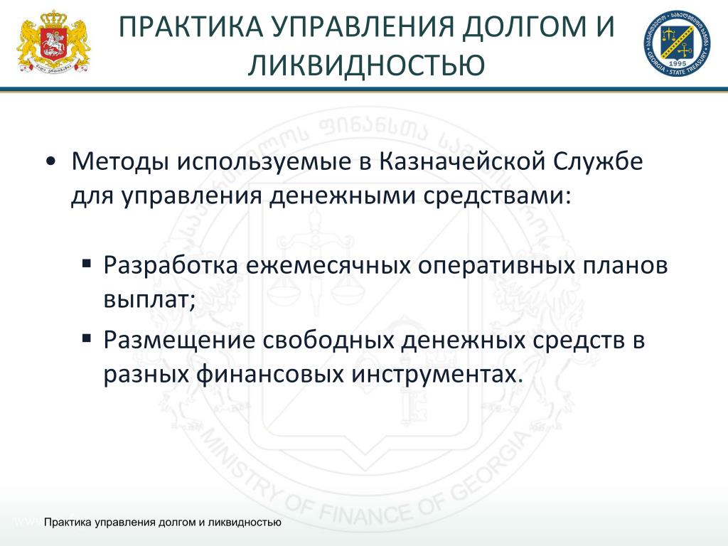 Использование практики управления. Практика управления. Управление долгом и управление ликвидностью. Финансовые инструменты управления долгом. Служба управления долгами.