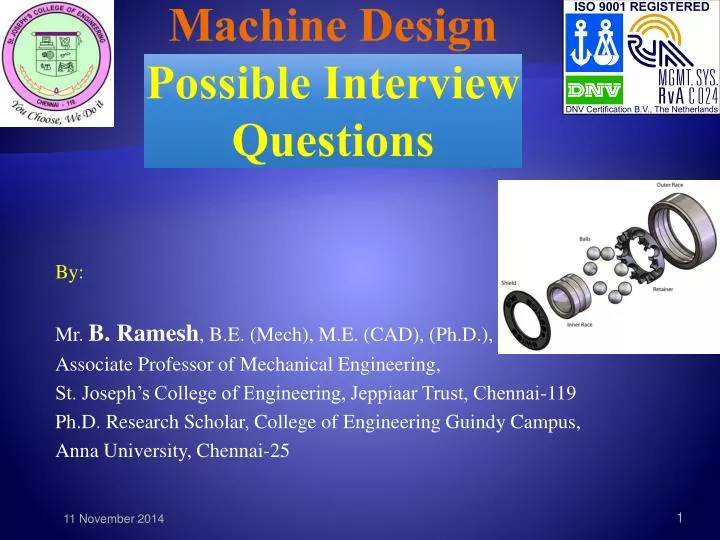 PPT - Machine Design Possible Interview Questions PowerPoint ...