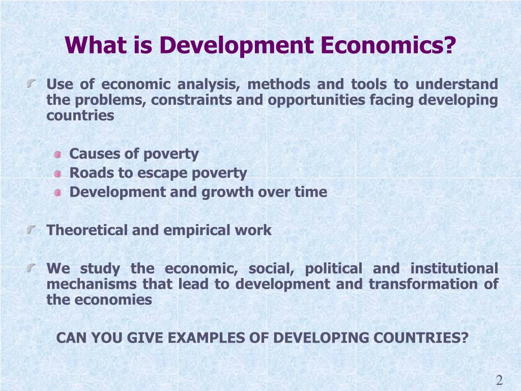 assignment on development economics