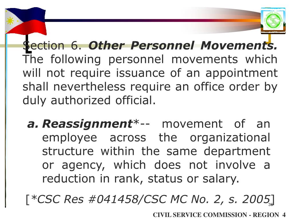 reassignment meaning civil service