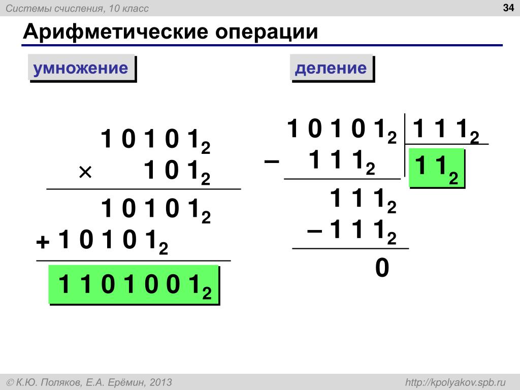 Примеры арифметических операций. Арифметические операции умножение. Системы счисления. Деление систем счисления. Арифметические операции деление.