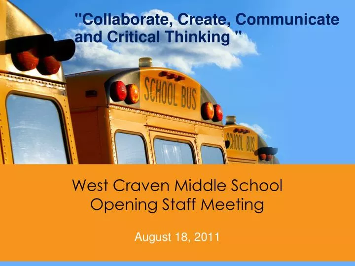 west craven middle school opening staff meeting n.