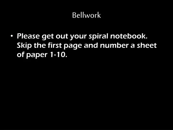 PPT Bellwork PowerPoint Presentation, free download ID6472160