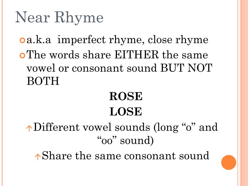 speech near rhyme