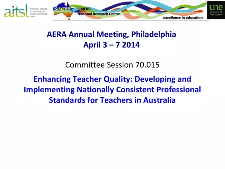 PPT AERA Annual Meeting, Philadelphia April 3 7 2014 PowerPoint