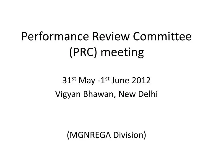 performance review committee prc meeting n.