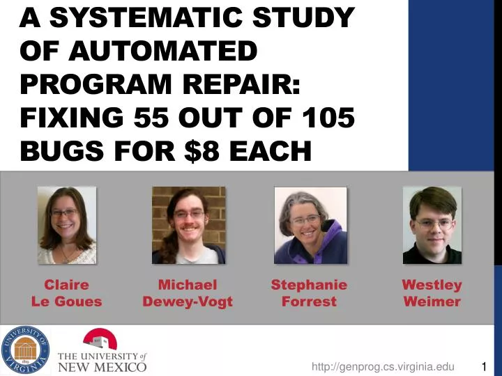 a systematic study of automated program repair fixing 55 out of 105 bugs for 8 each n.