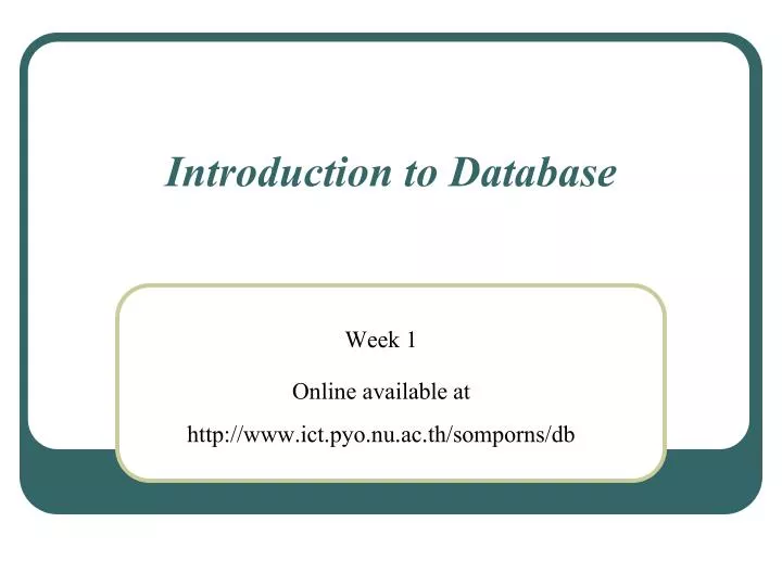 introduction to database presentation