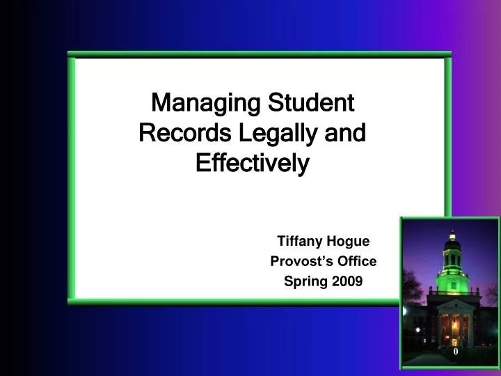 managing student records legally and effectively n.