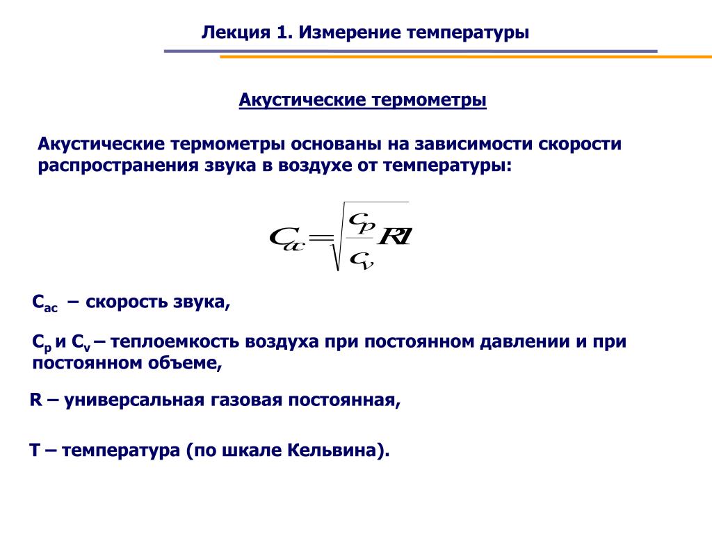 Акустическая температура. Температура акустической температуры.