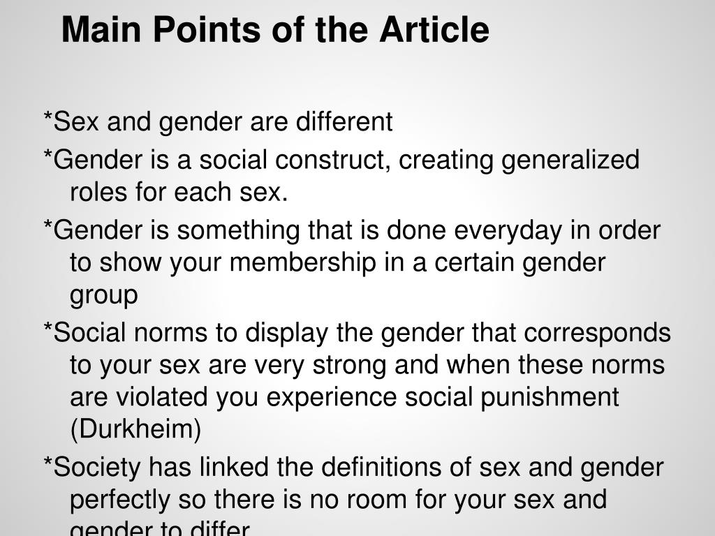 Ppt Sex Vs Gender Powerpoint Presentation Free Download Id6493177 
