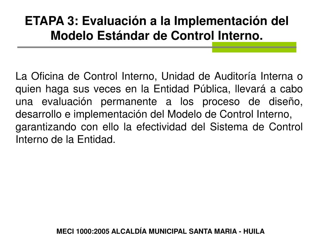 PPT - MODELO ESTÁNDAR DE CONTROL INTERNO PARA EL ESTADO COLOMBIANO MECI ...