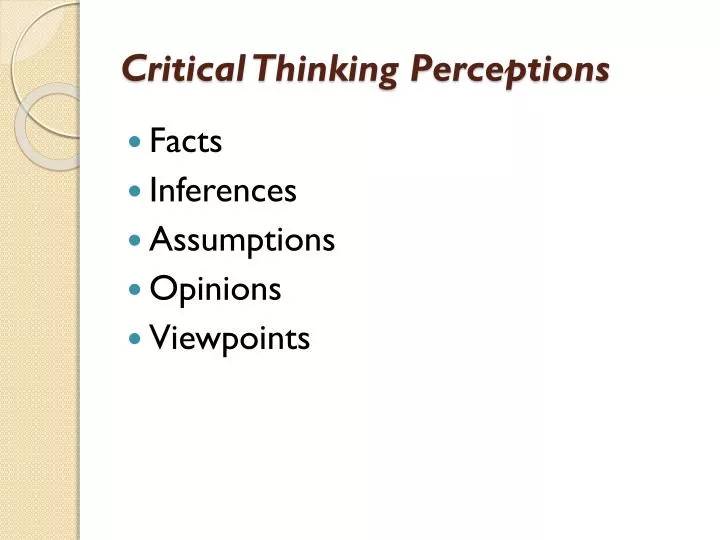 perception and critical thinking powerpoint