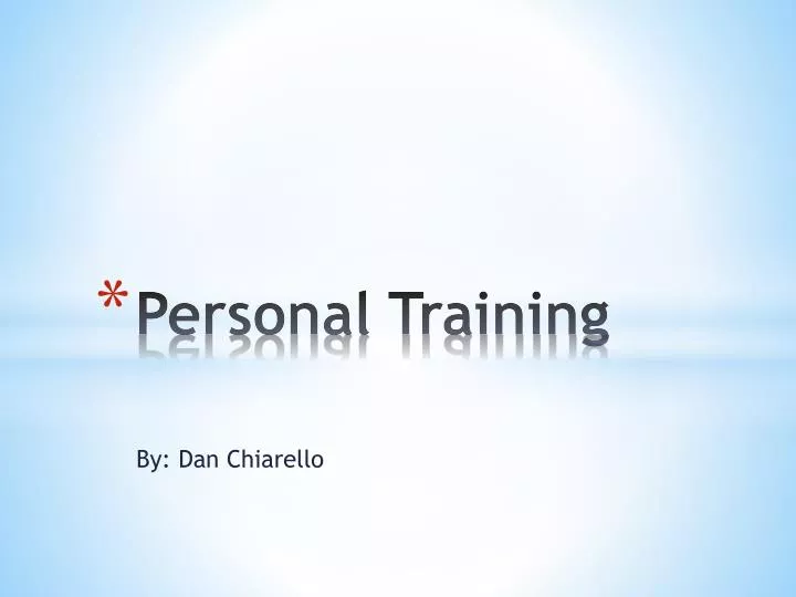 personal training n.