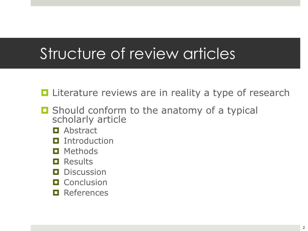 how to write review article ppt
