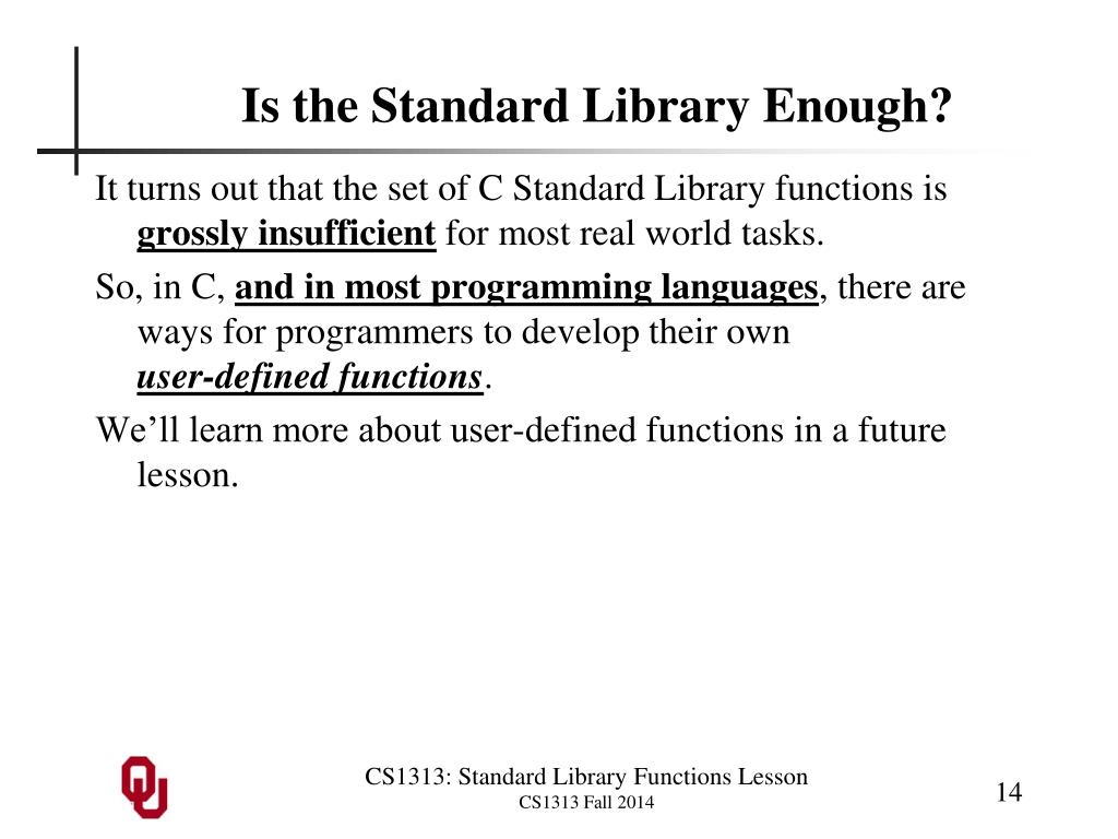 PPT - Standard Library Functions Outline PowerPoint Presentation, free ...