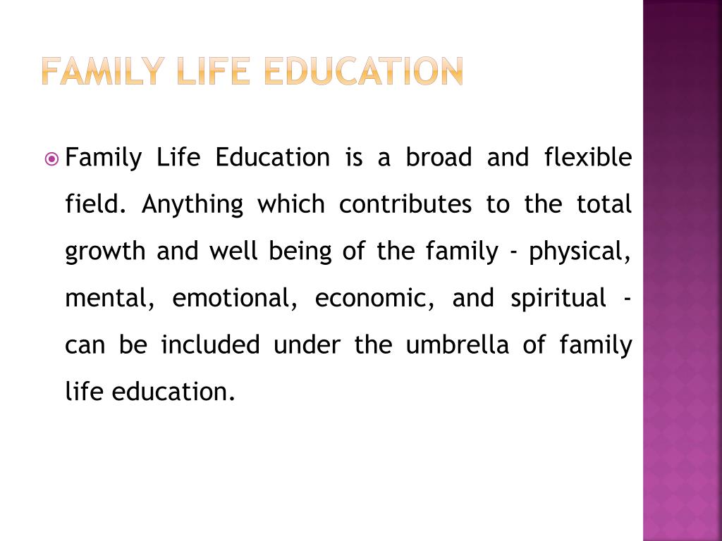 history of family life education