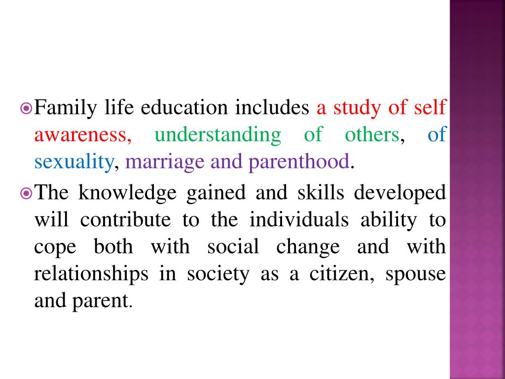 summary of family life education