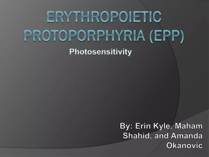 erythropoietic protoporphyria epp n.