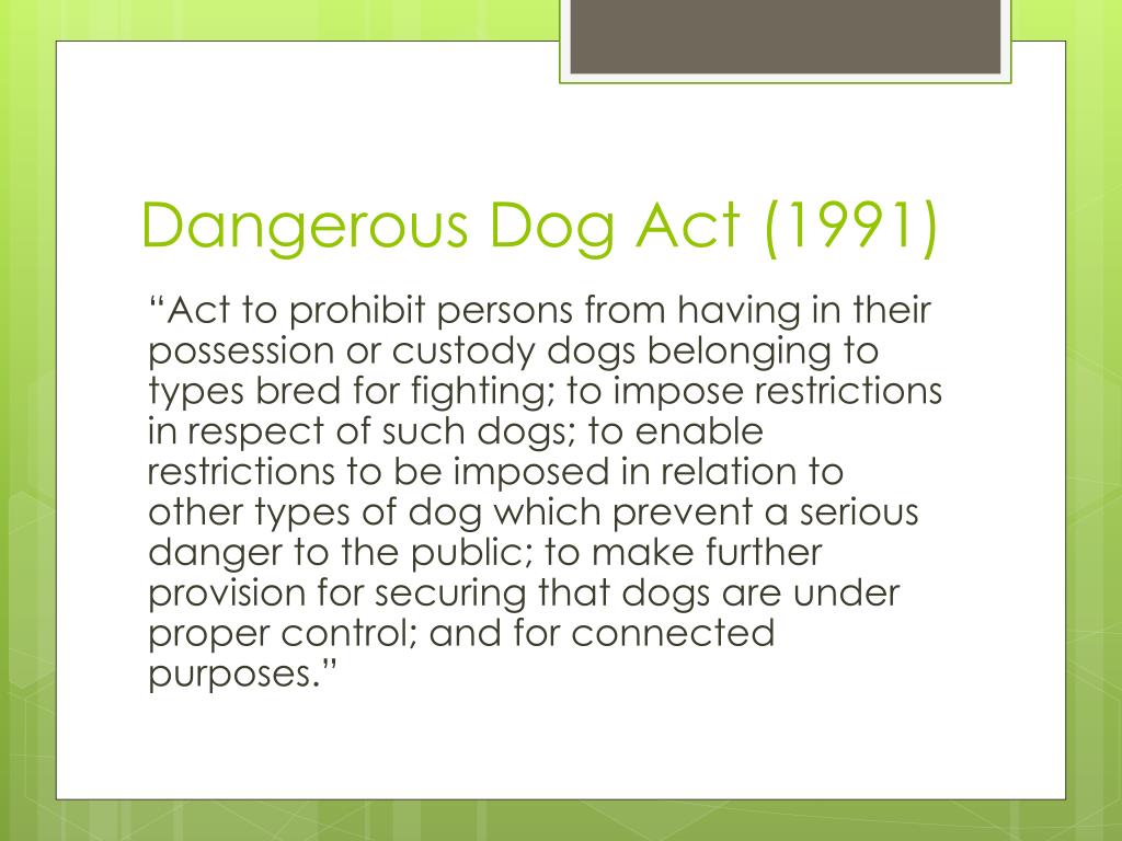 Dangerous Dog Breeds Act at Kathleen Bickerstaff blog