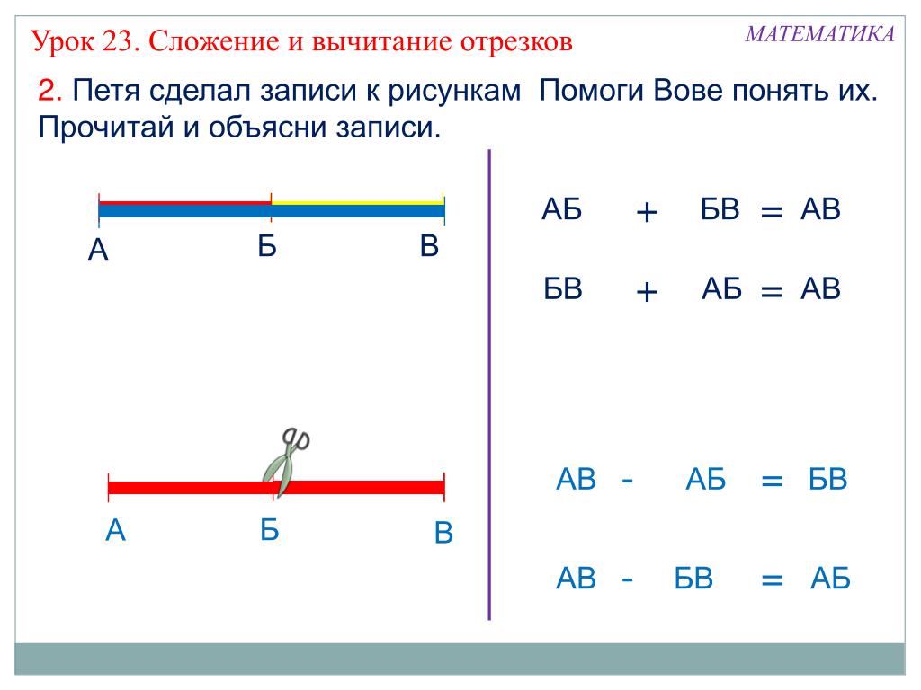 Разность отрезков. Сложение и вычитание отрезков 1 класс задания. Сложение и вычитание длин отрезков. Сложение и разность отрезков. Сумма и разность отрезков 2 класс задания.